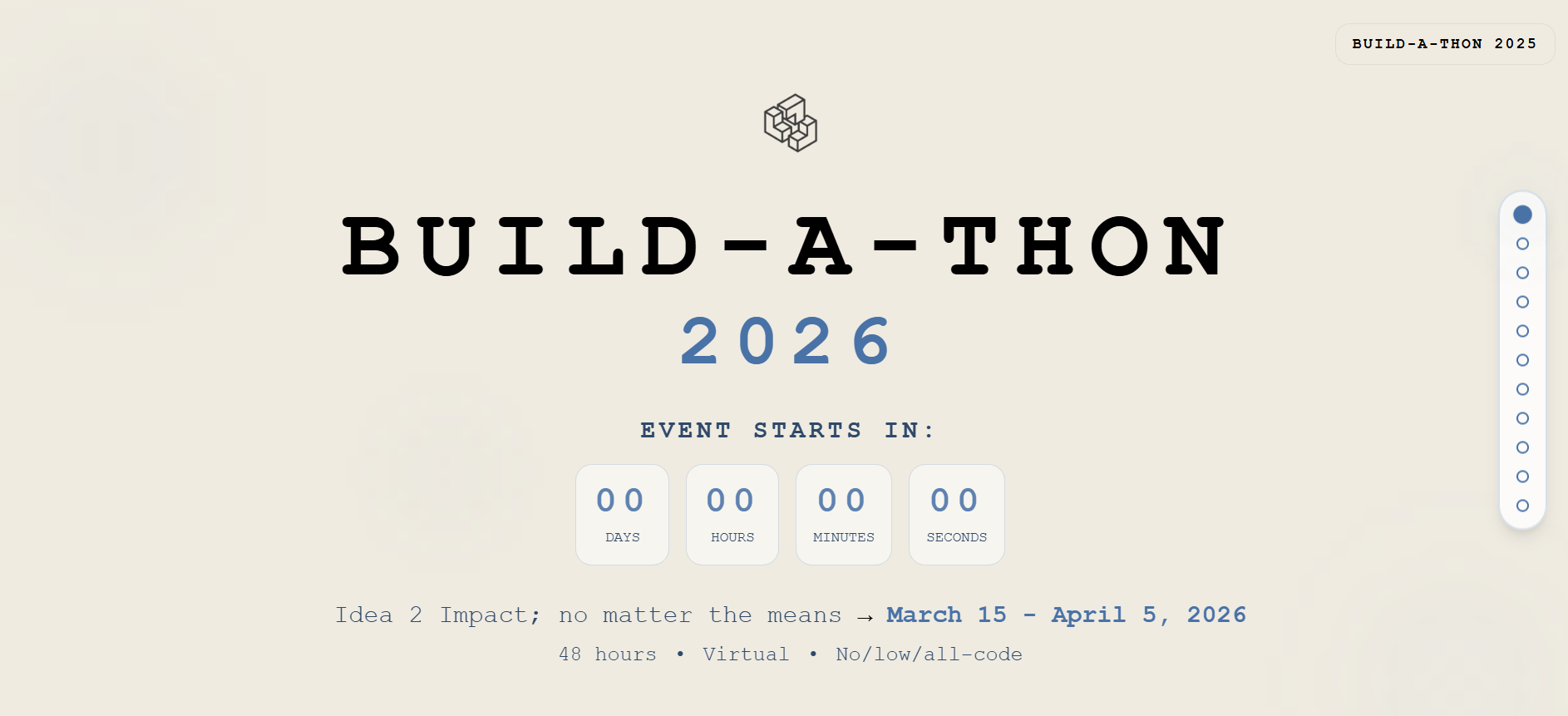 Build-a-thon hackathon landing page